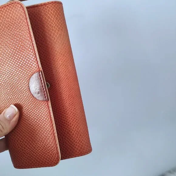 Chloe snake embossed leather flap long wallet w/dusty EUC - Picture 8 of 11